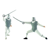 Maxbell 2x 1/64 Scale Miniature Figures Ornament Realistic Creative Fencer Figurines Gray