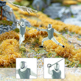 Maxbell 2x 1/64 Scale Miniature Figures Ornament Realistic Creative Fencer Figurines Gray