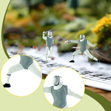 Maxbell 2x 1/64 Scale Miniature Figures Ornament Realistic Creative Fencer Figurines Gray