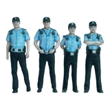 Maxbell 4x Mini Community Police Officer Figure Dioramas Mini Architectural Figurine