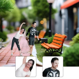 Maxbell 2 Pieces Miniature Sports Figure Dioramas Train Layout Fitness Couple Figure