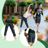Maxbell 2 Pieces Miniature Sports Figure Dioramas Train Layout Fitness Couple Figure