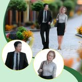 Maxbell 1/64 Scale People Figures Resin Standing People Figurines Desktop Decoration Style A