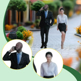 Maxbell 1/64 Scale People Figures Resin Standing People Figurines Desktop Decoration Style B