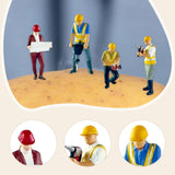 Maxbell 4Pcs 1:64 Construction Worker Figurine Resin for DIY Scene Photo Props Decor