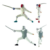 Maxbell 1/64 Scale Model Figure Hand Painted Resin Realistic Mini Fencing Doll Model Forward White
