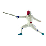 Maxbell 1/64 Scale Model Figure Hand Painted Resin Realistic Mini Fencing Doll Model Forward White