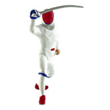 Maxbell 1/64 Scale Model Figure Hand Painted Resin Realistic Mini Fencing Doll Model Defense White