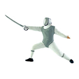 Maxbell 1/64 Scale Model Figure Hand Painted Resin Realistic Mini Fencing Doll Model Forward Gray