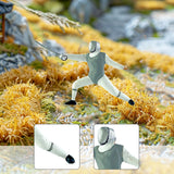 Maxbell 1/64 Scale Model Figure Hand Painted Resin Realistic Mini Fencing Doll Model Forward Gray