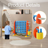 Maxbell Four in A Row Game Rings Toss Travel Family Board Game for Home Indoor Party Rocket