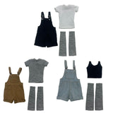Maxbell 1/6 Scale Bib Overalls and Top Bib Shortalls for 12" Action Figures Dress up