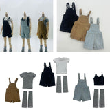 Maxbell 1/6 Scale Bib Overalls and Top Bib Shortalls for 12" Action Figures Dress up