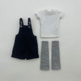 Maxbell 1/6 Scale Bib Overalls and Top Bib Shortalls for 12" Action Figures Dress up
