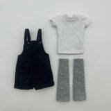 Maxbell 1/6 Scale Bib Overalls and Top Bib Shortalls for 12" Action Figures Dress up