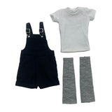 Maxbell 1/6 Scale Bib Overalls and Top Bib Shortalls for 12" Action Figures Dress up