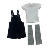 Maxbell 1/6 Scale Bib Overalls and Top Bib Shortalls for 12" Action Figures Dress up