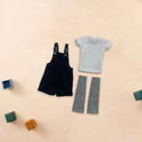 Maxbell 1/6 Scale Bib Overalls and Top Bib Shortalls for 12" Action Figures Dress up