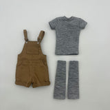 Maxbell 1/6 Scale Bib Overalls and Top Bib Shortalls for 12" Action Figures Dress up