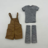 Maxbell 1/6 Scale Bib Overalls and Top Bib Shortalls for 12" Action Figures Dress up