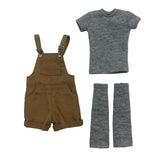 Maxbell 1/6 Scale Bib Overalls and Top Bib Shortalls for 12" Action Figures Dress up
