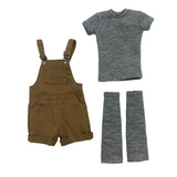 Maxbell 1/6 Scale Bib Overalls and Top Bib Shortalls for 12" Action Figures Dress up