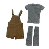 Maxbell 1/6 Scale Bib Overalls and Top Bib Shortalls for 12" Action Figures Dress up