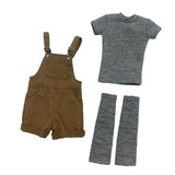 Maxbell 1/6 Scale Bib Overalls and Top Bib Shortalls for 12" Action Figures Dress up
