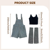 Maxbell 1/6 Scale Bib Overalls and Top Bib Shortalls for 12" Action Figures Dress up