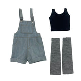 Maxbell 1/6 Scale Bib Overalls and Top Bib Shortalls for 12" Action Figures Dress up