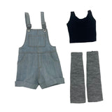 Maxbell 1/6 Scale Bib Overalls and Top Bib Shortalls for 12" Action Figures Dress up