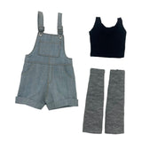Maxbell 1/6 Scale Bib Overalls and Top Bib Shortalls for 12" Action Figures Dress up