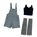Maxbell 1/6 Scale Bib Overalls and Top Bib Shortalls for 12" Action Figures Dress up