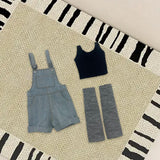 Maxbell 1/6 Scale Bib Overalls and Top Bib Shortalls for 12" Action Figures Dress up