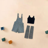 Maxbell 1/6 Scale Bib Overalls and Top Bib Shortalls for 12" Action Figures Dress up