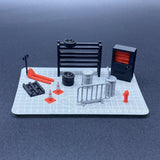Maxbell 13x 1/64 Scale Car Repair Tools Models Collectible Gift Mini Repairing Tools