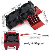 Maxbell 3340 RC Cooling Fan Repair 540 Heat Sink Motor Fan for Vxl-3S Red