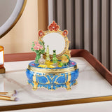 Maxbell Enamel Jewelry Box Display Jewelry Storage Case for Desktop Bracelet Pendant Blue