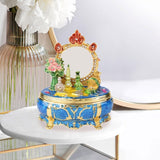 Maxbell Enamel Jewelry Box Display Jewelry Storage Case for Desktop Bracelet Pendant Blue