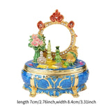 Maxbell Enamel Jewelry Box Display Jewelry Storage Case for Desktop Bracelet Pendant Blue