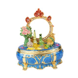 Maxbell Enamel Jewelry Box Display Jewelry Storage Case for Desktop Bracelet Pendant Blue