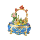 Maxbell Enamel Jewelry Box Display Jewelry Storage Case for Desktop Bracelet Pendant Blue