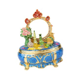 Maxbell Enamel Jewelry Box Display Jewelry Storage Case for Desktop Bracelet Pendant Blue