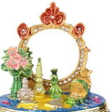 Maxbell Enamel Jewelry Box Display Jewelry Storage Case for Desktop Bracelet Pendant Blue