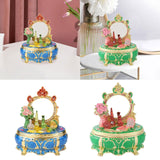 Maxbell Enamel Jewelry Box Display Jewelry Storage Case for Desktop Bracelet Pendant Blue