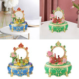 Maxbell Enamel Jewelry Box Display Jewelry Storage Case for Desktop Bracelet Pendant Blue