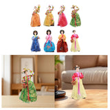 Maxbell Korean Hanbok Doll Cute 12 inch Female Statue for Home Office Tabletop Decor Style A