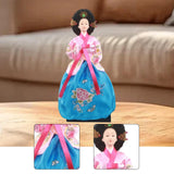 Maxbell Korean Hanbok Doll Cute 12 inch Female Statue for Home Office Tabletop Decor Style F