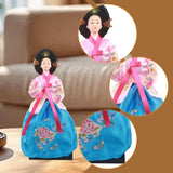 Maxbell Korean Hanbok Doll Cute 12 inch Female Statue for Home Office Tabletop Decor Style F