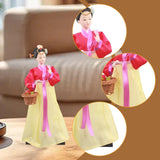 Maxbell Korean Hanbok Doll Cute 12 inch Female Statue for Home Office Tabletop Decor Style H